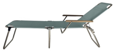 Preview: FIAM® Liegestuhl AMIGO 40+ Salbei mit Armlehnen/Eschenholz